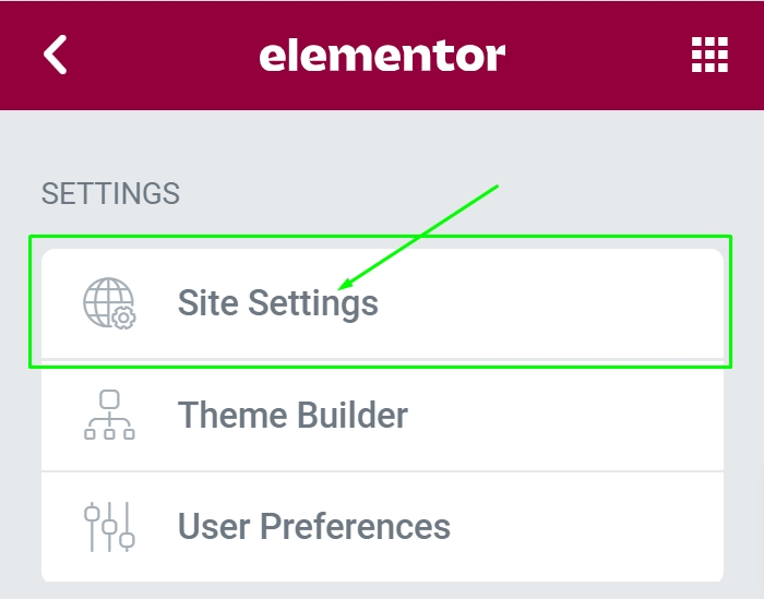 elementor-site-settings
